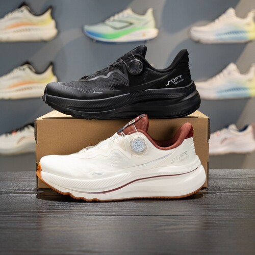 李宁缓震回弹男女通用系带休闲鞋