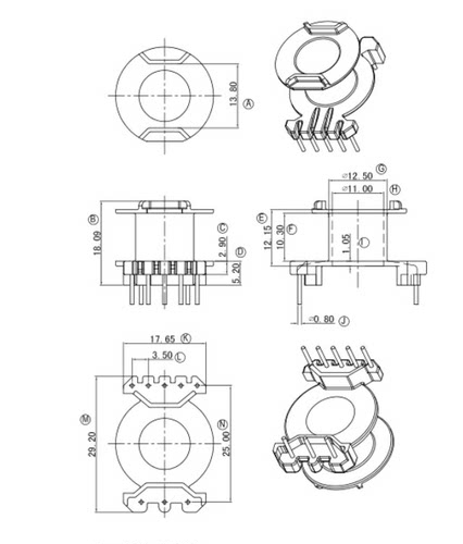 RM10高频变压器电木骨架直插立式5+3针