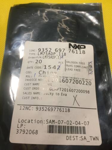 LM75ADP LM75AD LM75A MSOP-8 L75A 温度传感器 IC芯片