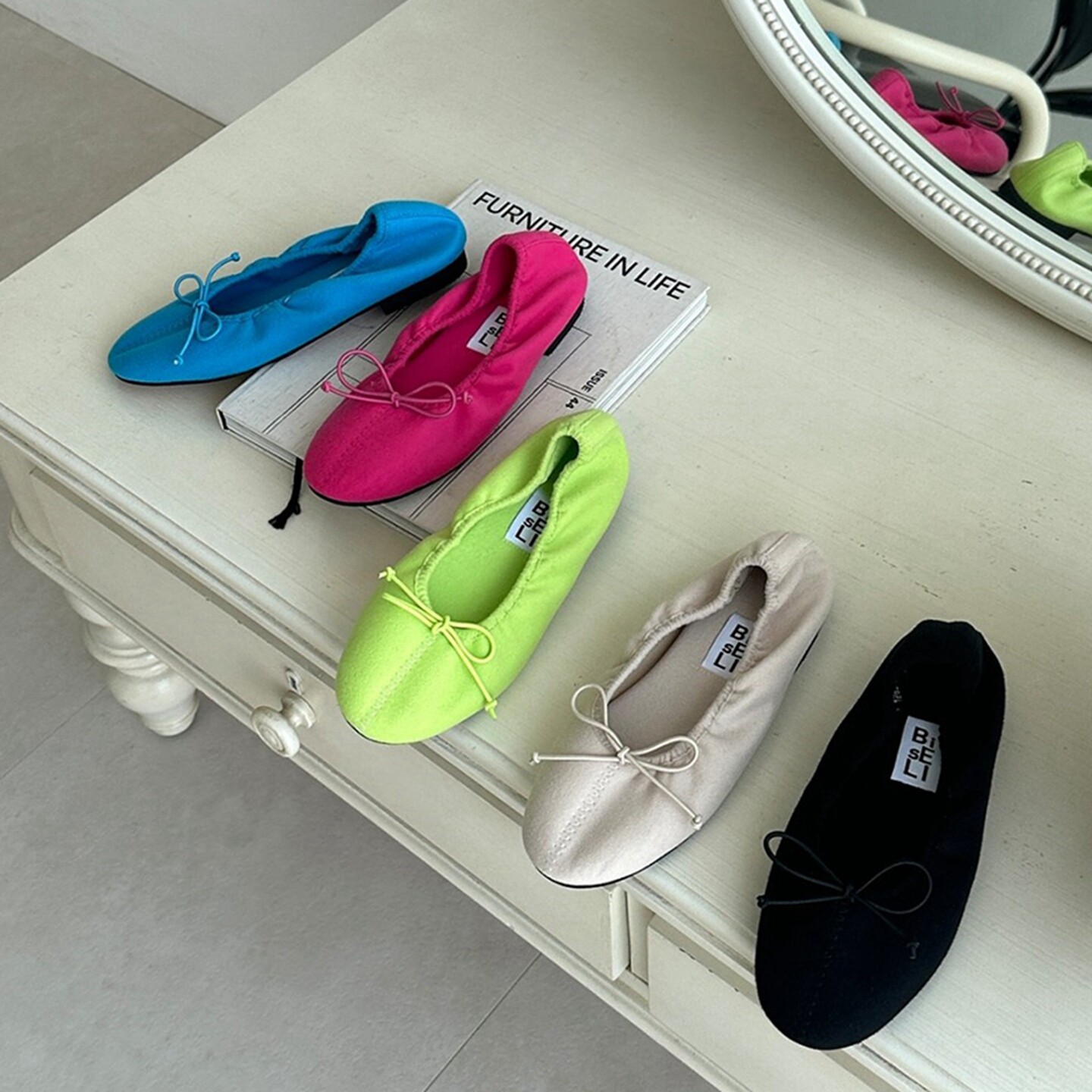 饰与美韩国东大门春季新款蝴蝶结芭蕾鞋平底软底舒适糖果色单鞋女