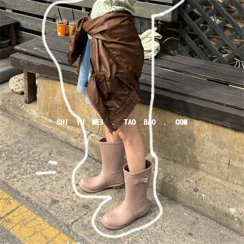 高帮夏季韩版金属扣雨靴