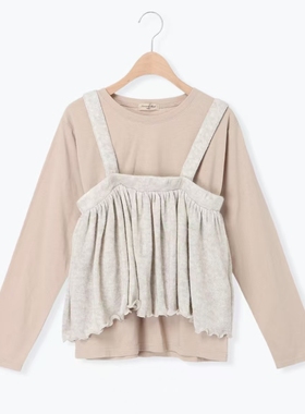 SM2森林系小清新多种穿法两件套圆领长袖T恤日系女装