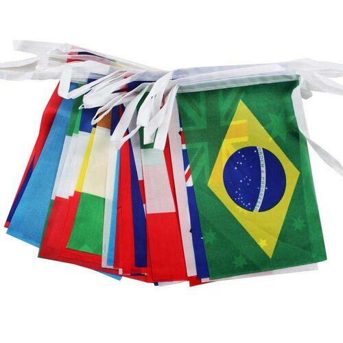 The flag of the world is decorated with flags, flags, and fl