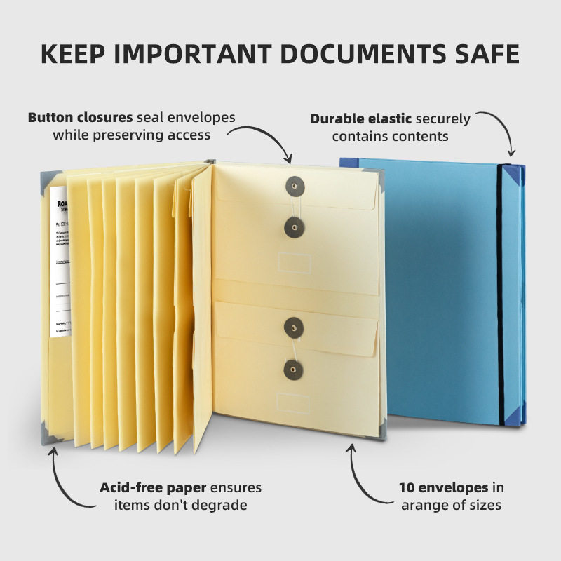 跨境In Case I Go Missing Binder 马尼拉口袋文件风琴收纳文件袋