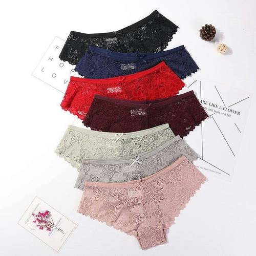 3 Pcs Panties Woman Underwear Sexy Lace Soft Lingerie 无痕裤