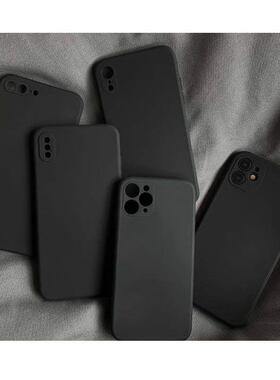 Black Back Case Full Cover for Iphone 16 15 14 13 12 11 pro max mini XS XR X SE2 SE3