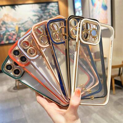 Golden Electroplating two-color clear Full Cases Covers for IPHONE 15 14 13 12 11 XR XS X PRO MAX