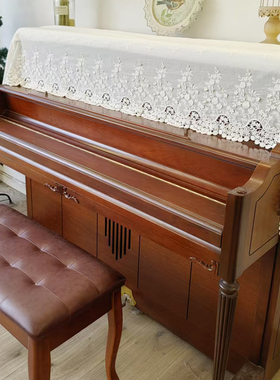 马小萌纯棉高端法式立体绣花防尘钢琴盖巾全盖巾