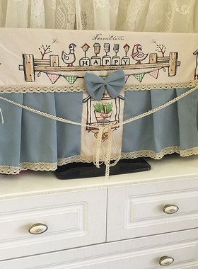 高档棉布韩式可爱卡通房子电视机防尘罩 可定制 4色入