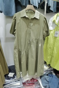 法式polo领衬衫连衣裙2023夏季新款复古原宿风设计感小众休闲裙子