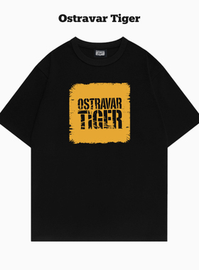 Ostravar Tige潮牌ins美式男女款情侣装字母印花半袖宽松t恤短袖