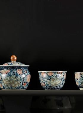 汝窑手抓壶便携式一壶二杯收纳包户外旅行功夫茶具快客杯个人专用