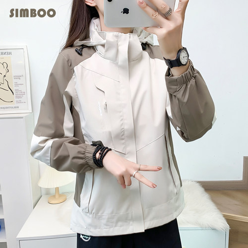 Simboo信步冲锋衣女加厚