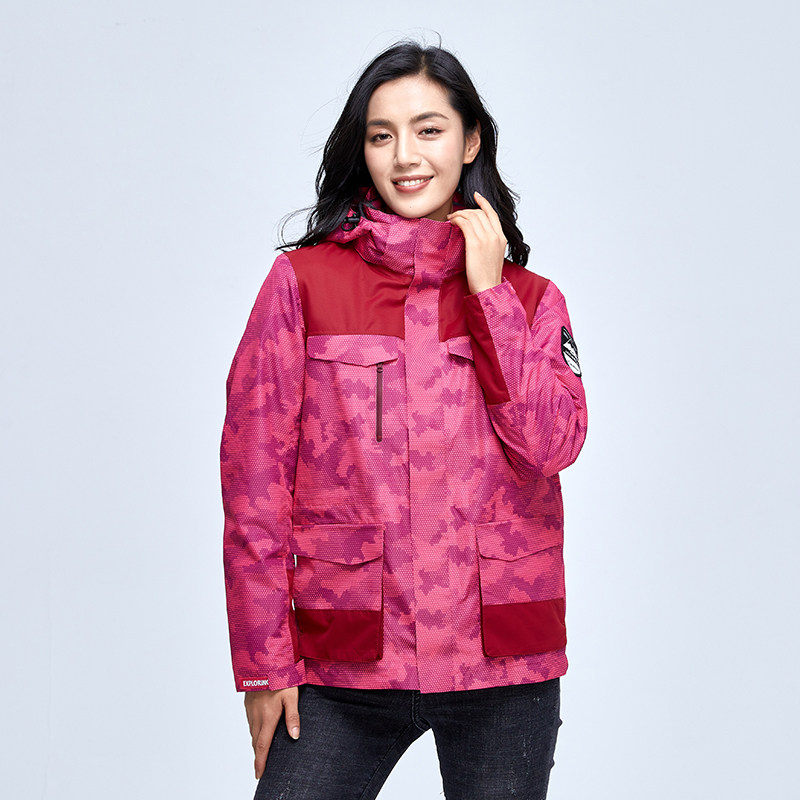 simboo信步防寒保暖迷彩冲锋衣