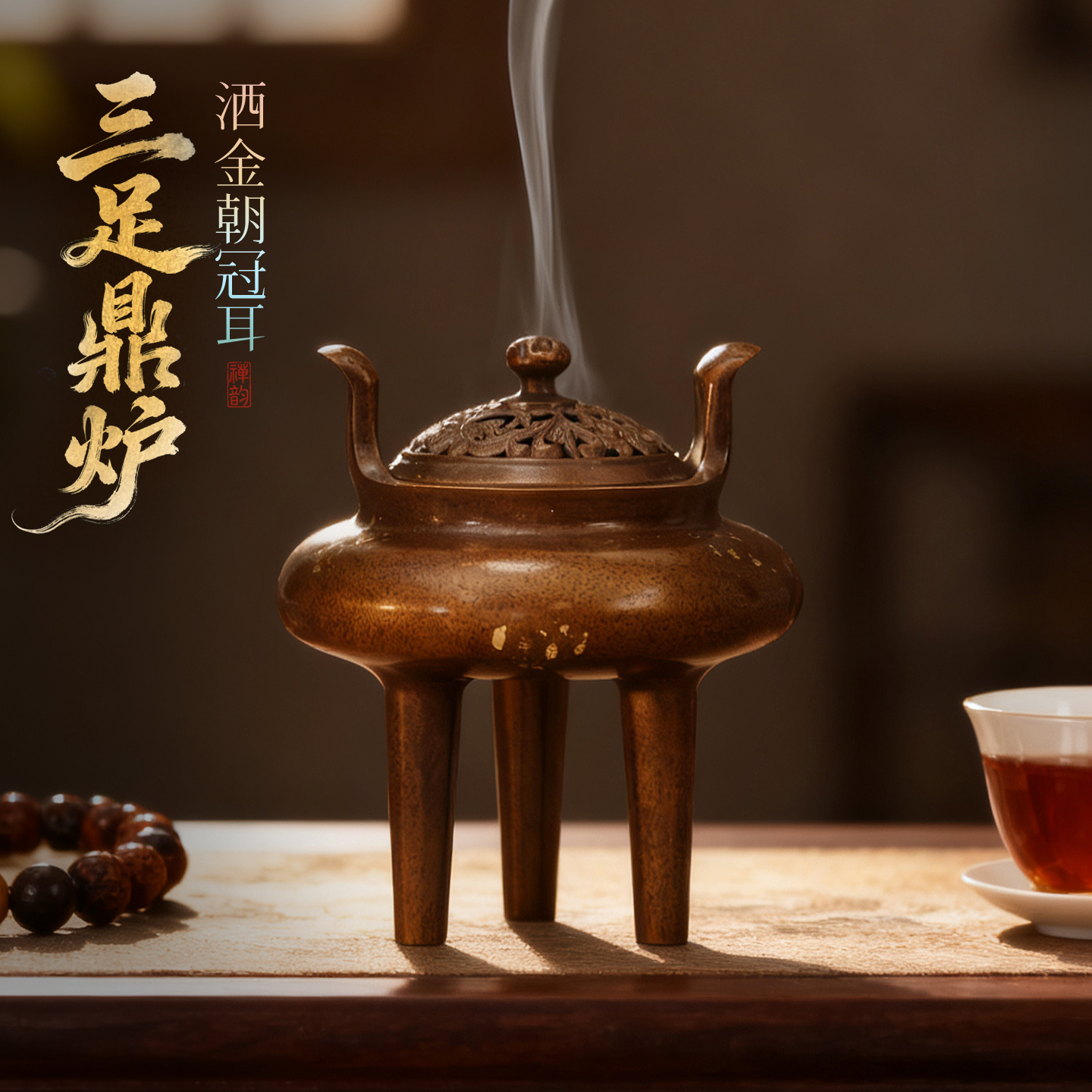 复古香炉纯铜家用熏香鼎宣德炉