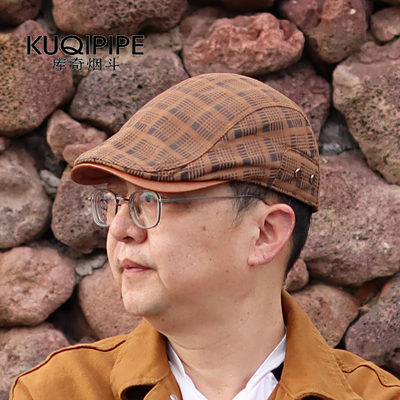 鸭舌帽休闲男女春秋印花磨砂羊皮