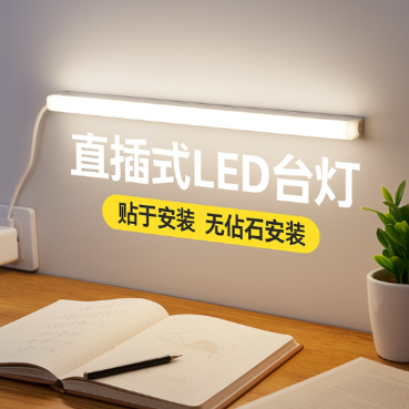 t5t8灯管开关线对接线接头电源长条配件三孔两孔插头开关二合一