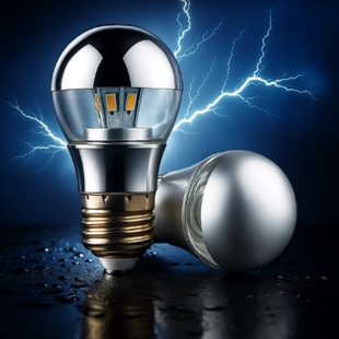 LED半电镀灯泡 E27螺口E14创意魔豆吊灯无影镀金反光反射镀银灯泡