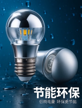 半电镀无影灯泡护眼E27E14螺口110V220V暖白光魔豆小台灯led镀银