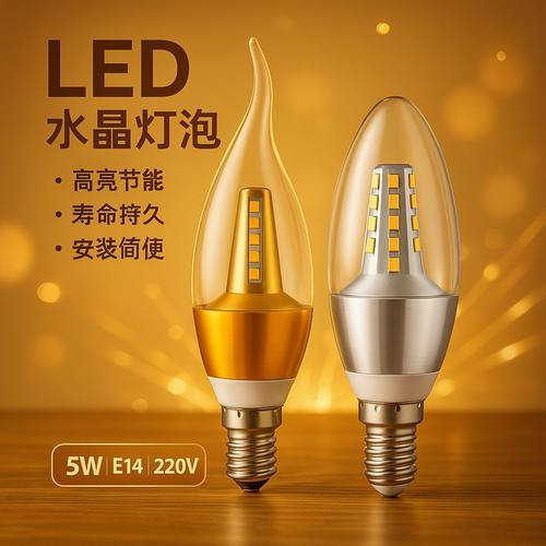 led蜡烛灯泡e14小螺口5W7w9w12W尖泡拉尾吊灯光源e27节能灯泡