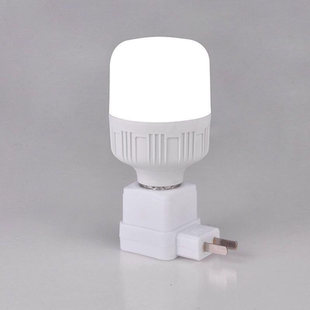 led插座小夜灯带开关5/10/20/30瓦超亮护眼节能灯泡卧室床头插电