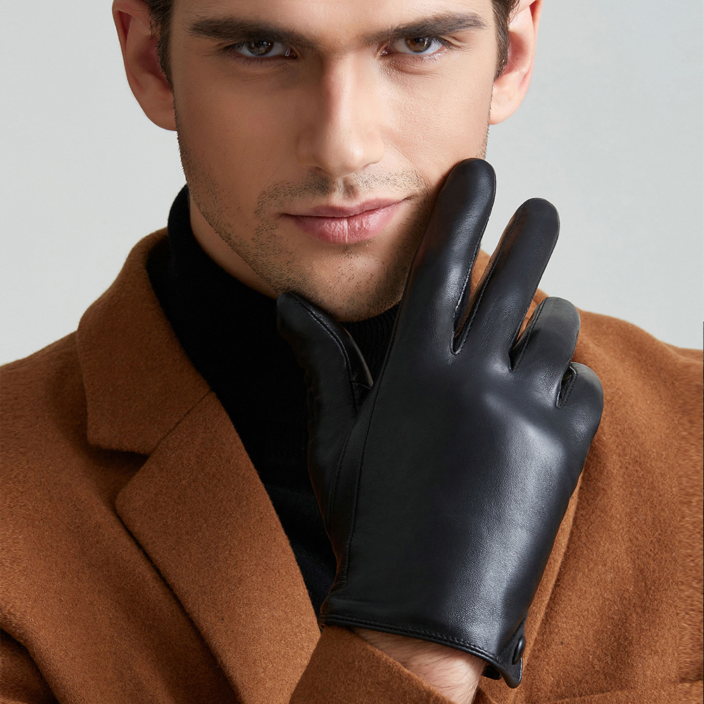 Gants pour homme      en peau de mouton - Ref 2781280 Image 4