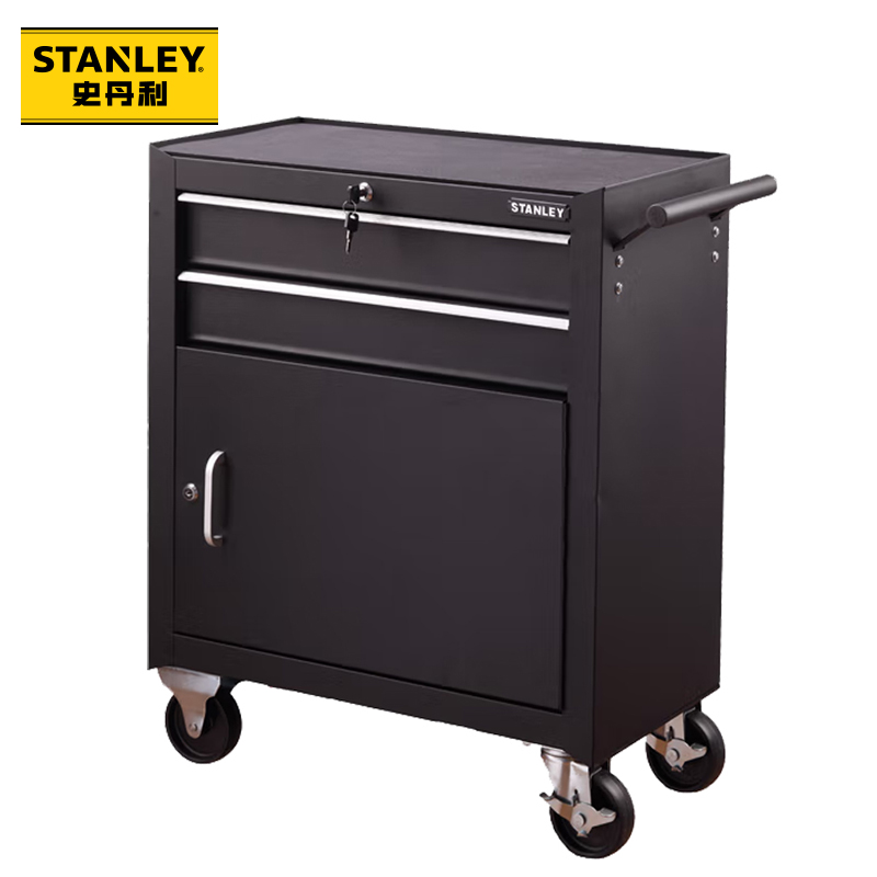 史丹利工具车带门推车工业级移动工具柜子车间用汽修维修2抽屉