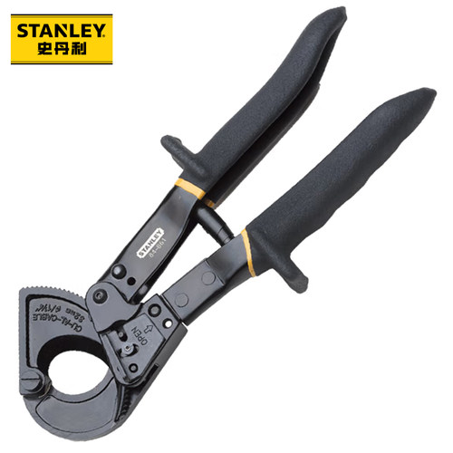 史丹利电工剪刀棘轮剪铜铝芯电线