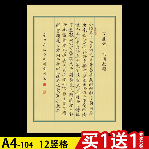 a4硬笔作品纸竖格成人学生练字纸