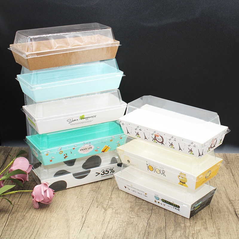 三明治盒子雪媚娘透明牛皮纸塑盒西点蛋糕面包烘焙包装盒商用