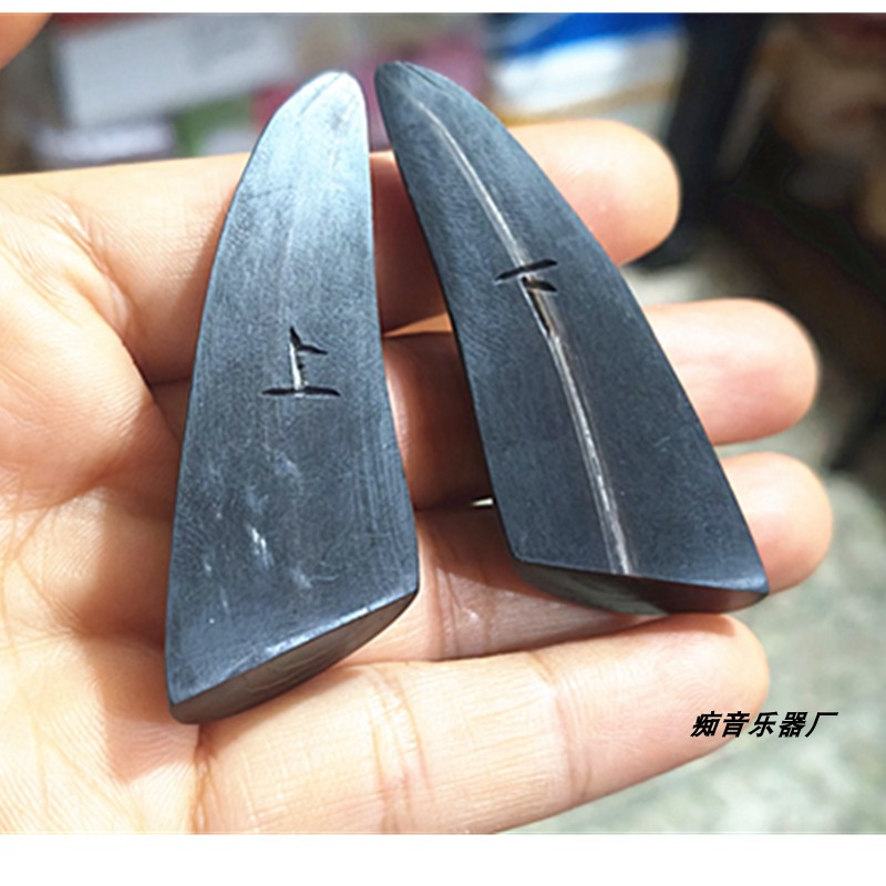 牛角卦圣杯小号圣卦刻上下手工打磨黑色一付牛角卦支持定制