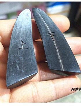黑色卦圣杯牛角手工刻上下可订做