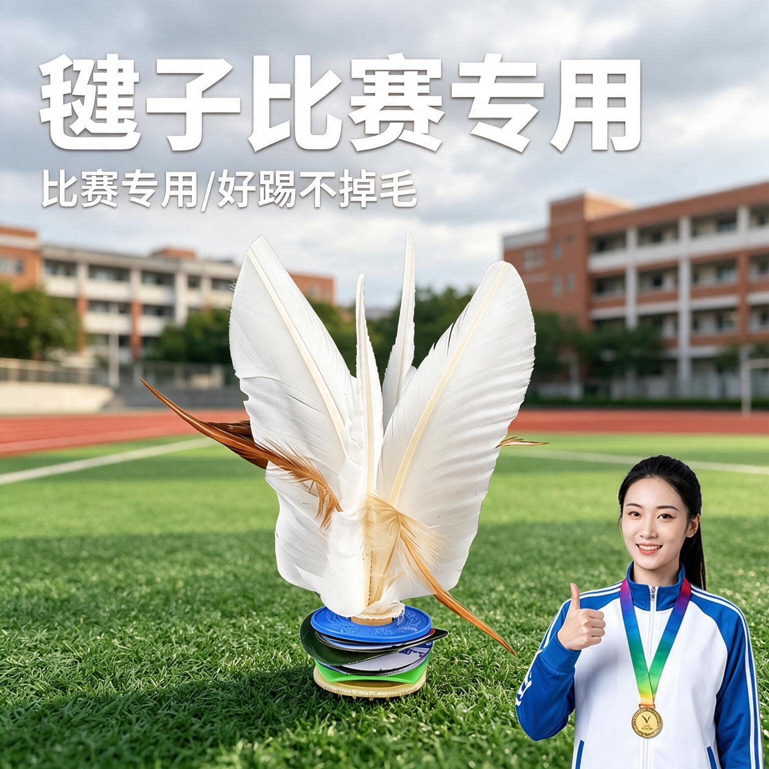 大白毽子运动专用成人毽球踢毽子键子耐踢比赛儿童小学生锻炼踺子