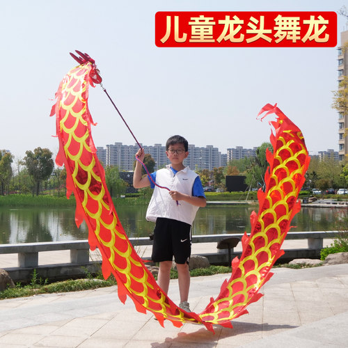 广场健身甩龙舞彩带初学儿童