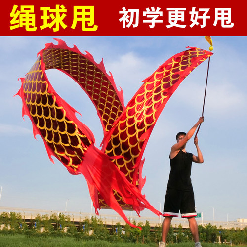 广场健身甩龙舞龙彩带甩彩龙彩条初学成人中老年烫金带球节目 - 封面