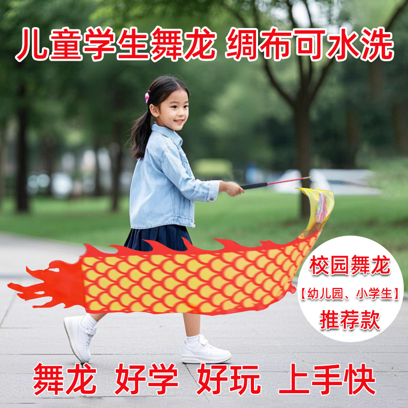 舞龙彩带儿童健身龙新款彩带龙广舞健身甩甩龙中国龙舞蹈表演道具