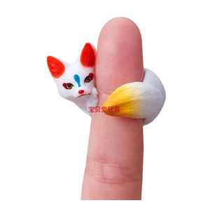 EPOCH日本正版扭蛋玩具稻荷神社指环护守狐和狐手指上的狐狸现货