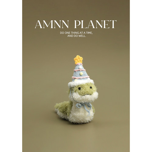 AMNN 2025蛇年吉祥物公仔毛绒玩具可爱卷毛小蛇生肖玩偶新年礼物