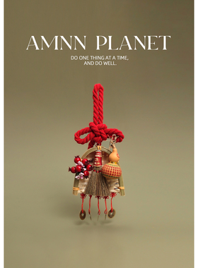 AMNN 新年中国结扫把簸箕挂件2025贺年入户把手春节过年喜庆布置