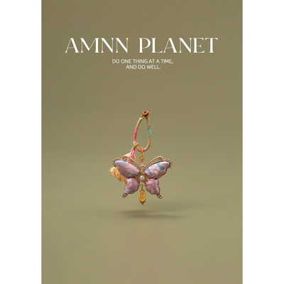 AMNN 非遗宋锦双面蝴蝶钥匙扣挂件2026年新中式手工布艺配饰包挂