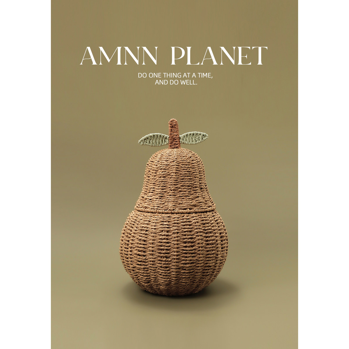 AMNN 手工编织收纳篮雪梨收纳储物筐整理框桌面杂物篮家居装饰篮