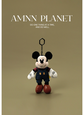 AMNN 可爱卡通米奇靛蓝牛仔包包挂件创意毛绒公仔玩偶钥匙扣礼物