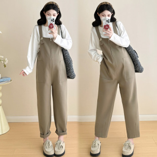 休闲外穿吊带连体宽松孕期套装 孕妇背带裤 2025新款 春秋款 秋冬 套装