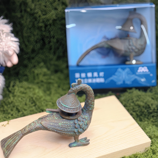 羽纹铜凤灯发光立体冰箱贴树脂立体冰箱贴广西博物馆文创