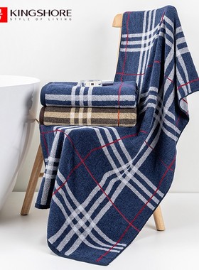 金号纯棉A类浴巾 精选长绒棉吸水厚实商务英伦风大浴巾03KA0082A