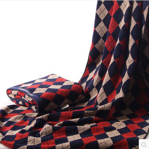 正品金号纯棉浴巾 深色成人家用男女士英伦格子大号加大加厚G3354