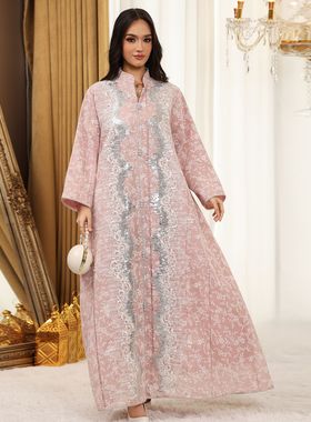 迪拜服装女阿布扎比长袍长袖连衣裙女中东阿联酉埃及民族服饰长裙