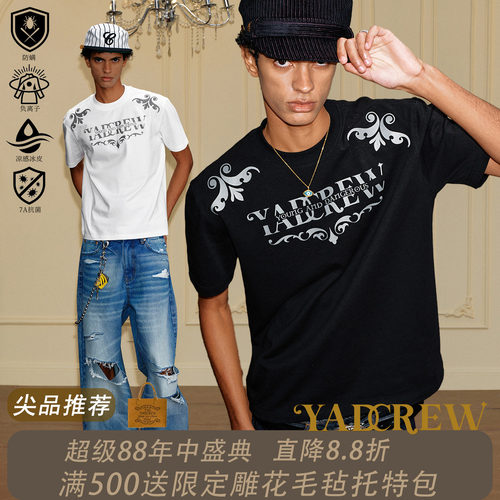 YADcrew巴洛克厚板短袖T恤男