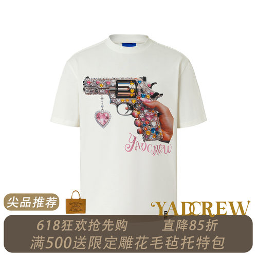 YADcrew520限定烫钻情侣T恤