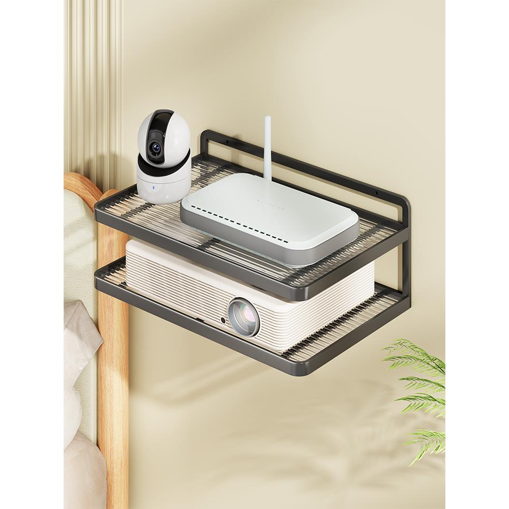 投影仪置物架墙上壁挂式收纳托盘光猫路由器放置架床头免打孔支架